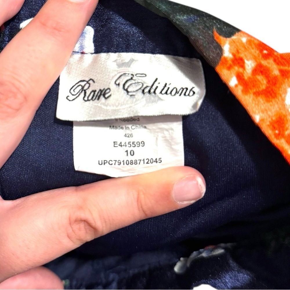 Rare Editions Girls Floral Skort with Built-In Shorts Size 10 Navy Bold Blooms - Picture 3 of 4